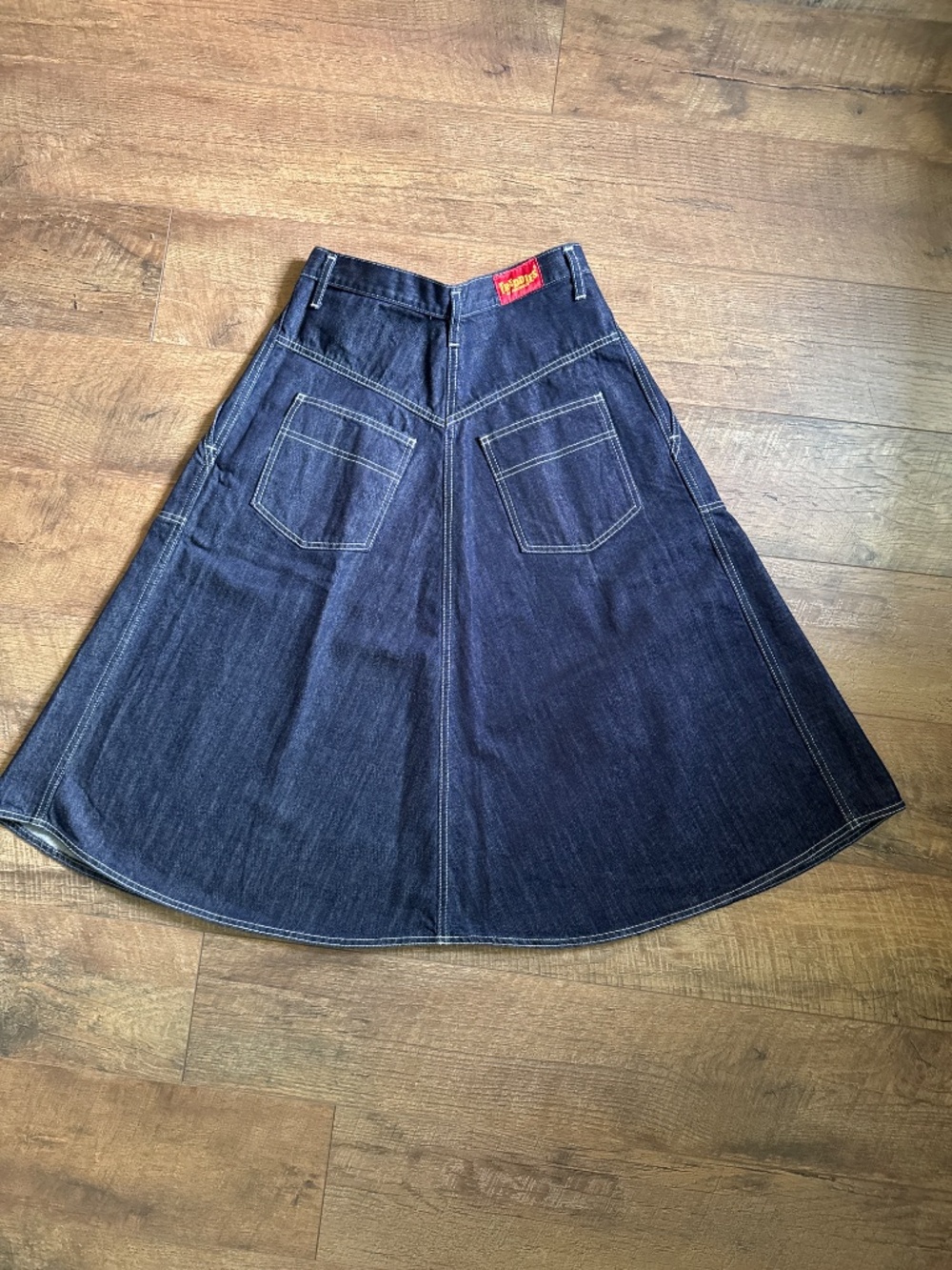 Freddies Of Pinewood Blue A-Line Denim Midi Skirt NWOT 30/W - Picture 10 of 11